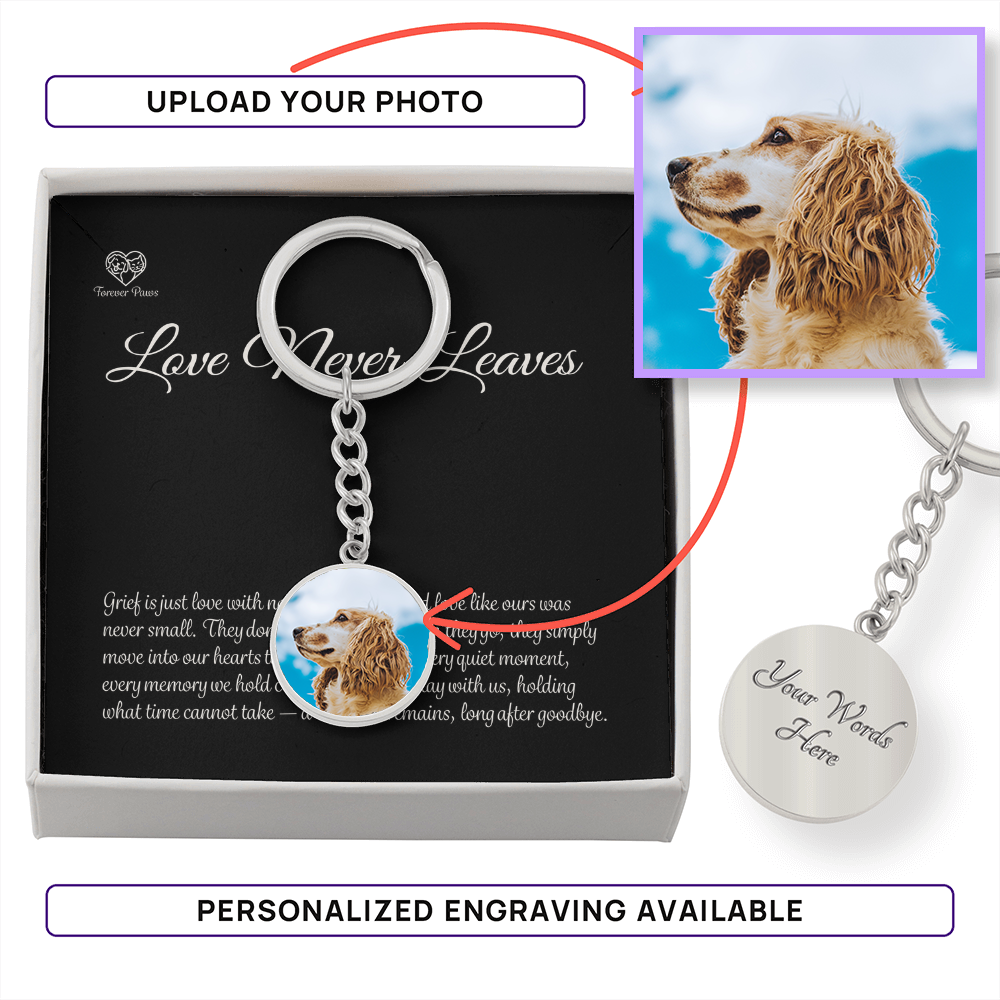 Custom Pet Photo Circle Keychain
