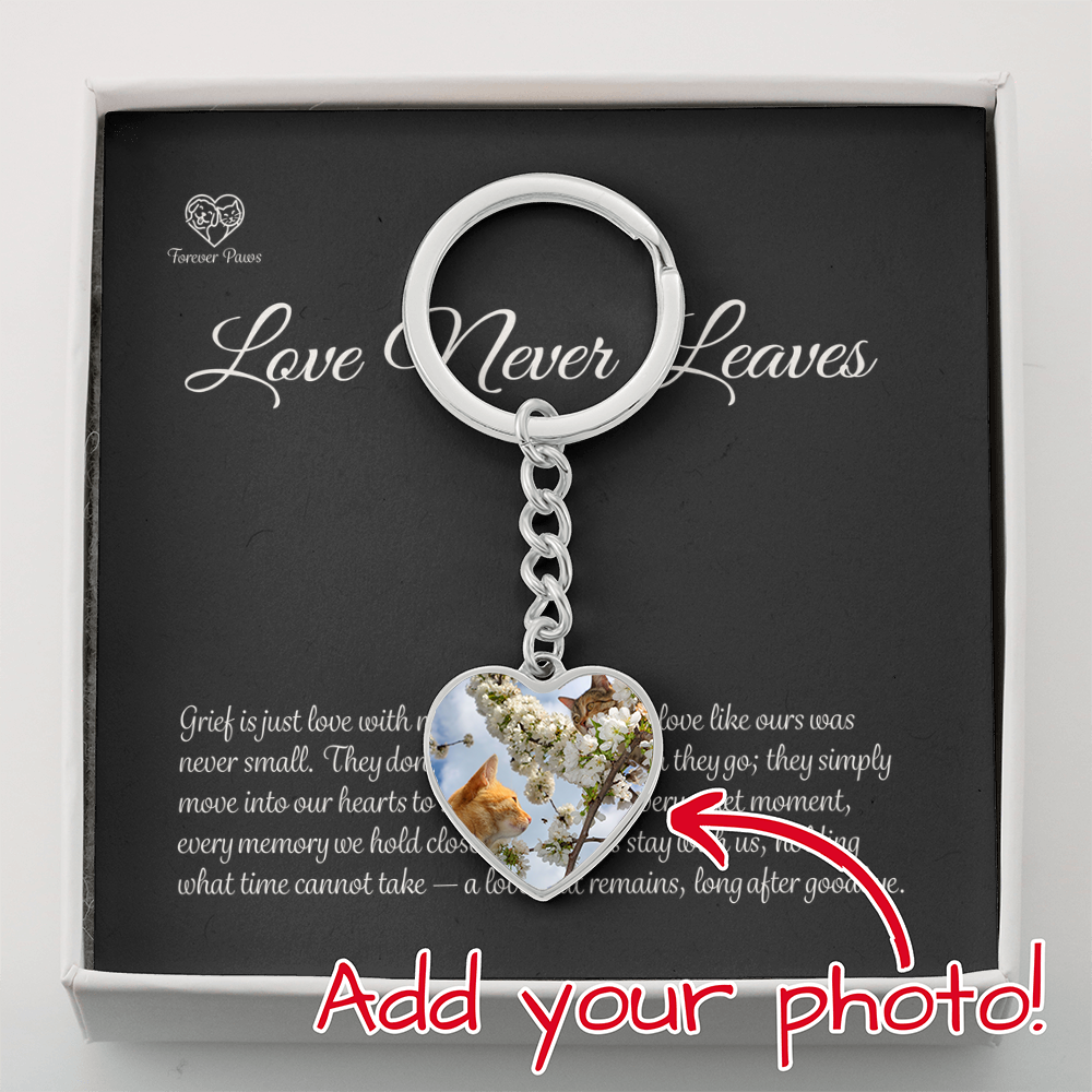 Custom Pet Photo Heart Keychain