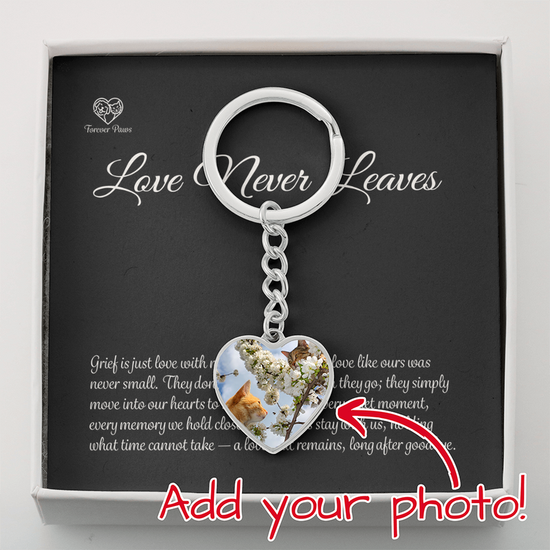 Custom Pet Photo Heart Keychain