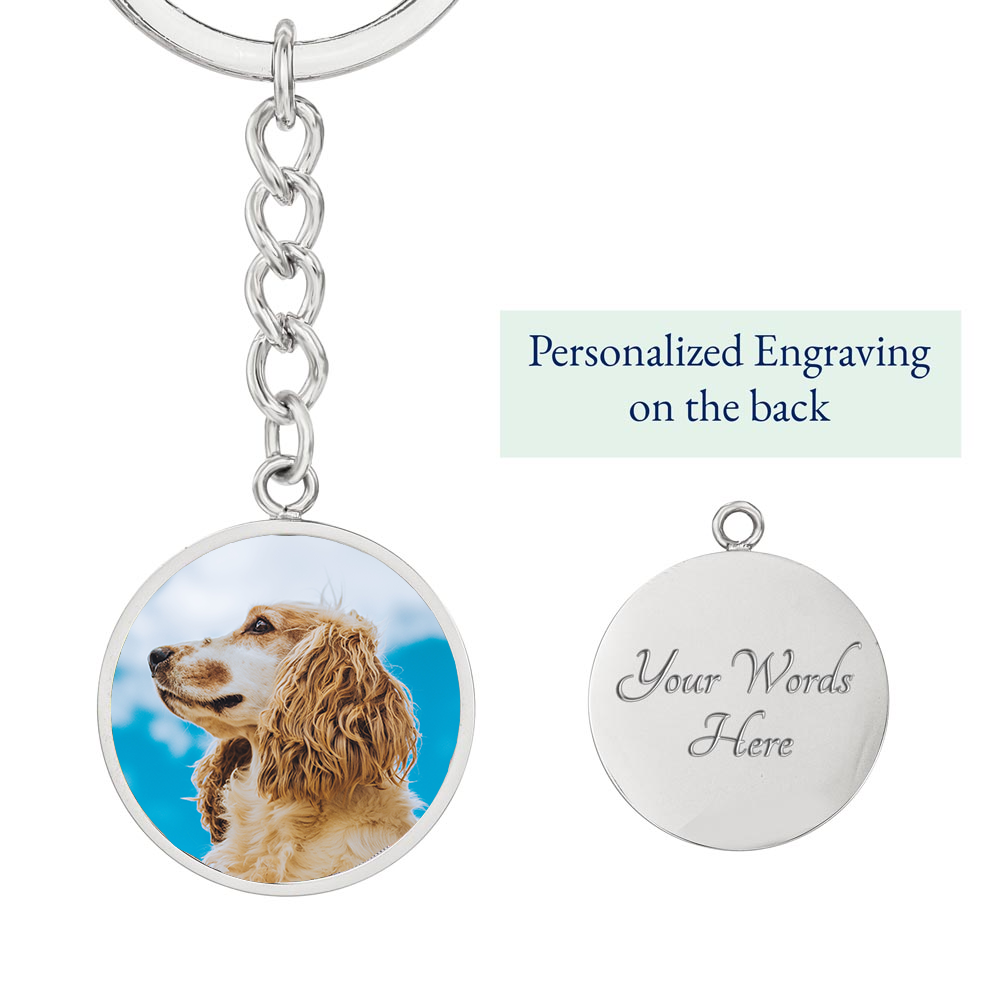 Custom Pet Photo Circle Keychain