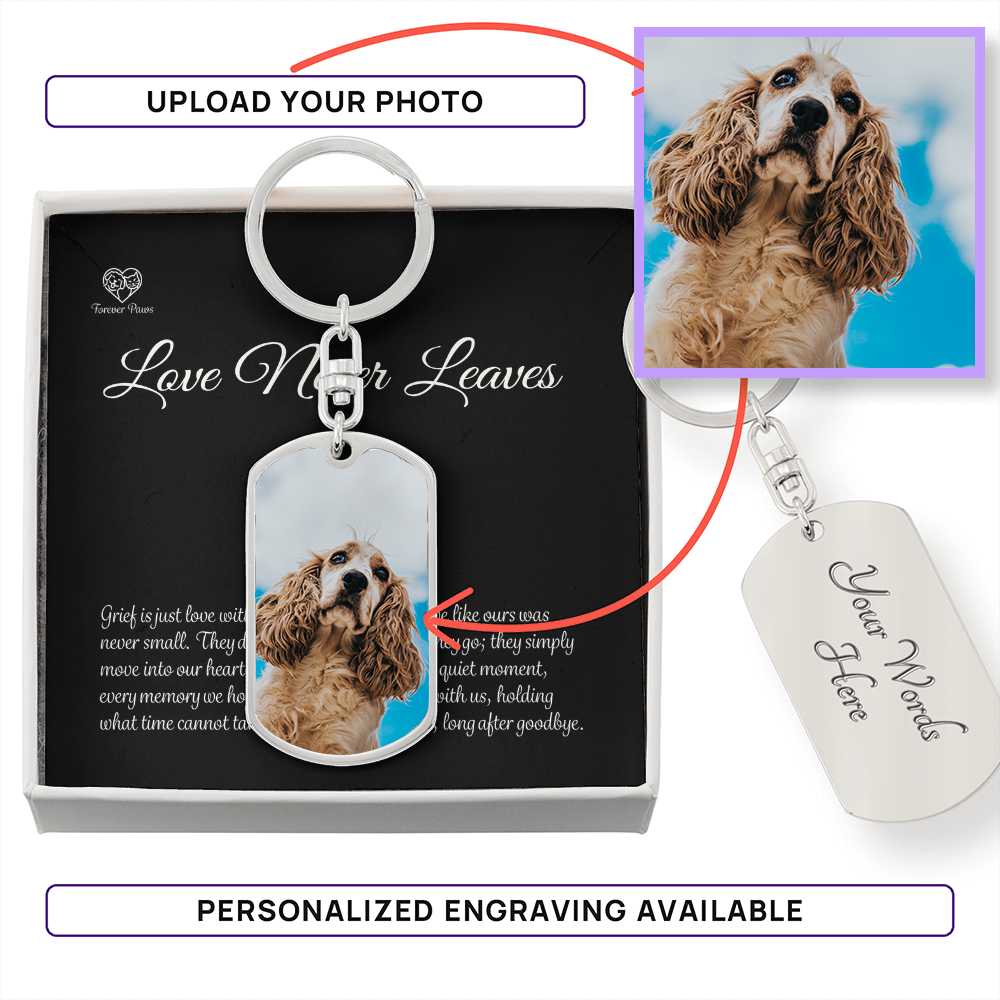 Custom Pet Photo Dog Tag Keychain