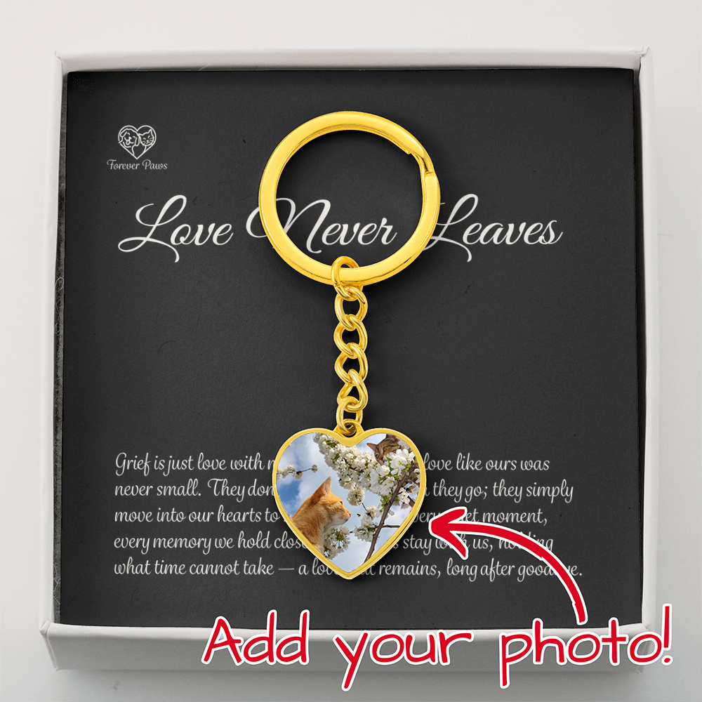 Custom Pet Photo Heart Keychain