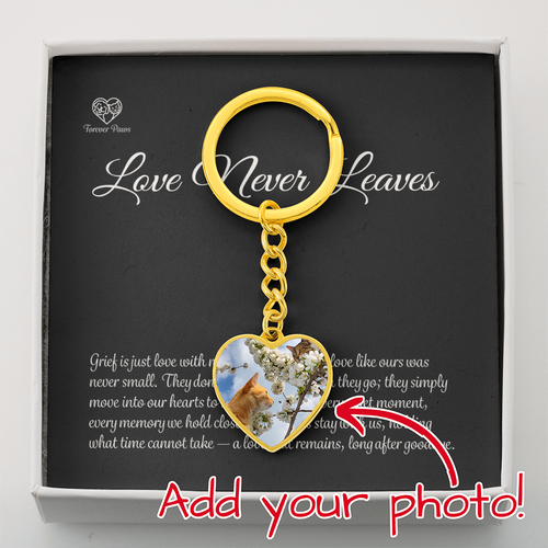 Custom Pet Photo Heart Keychain