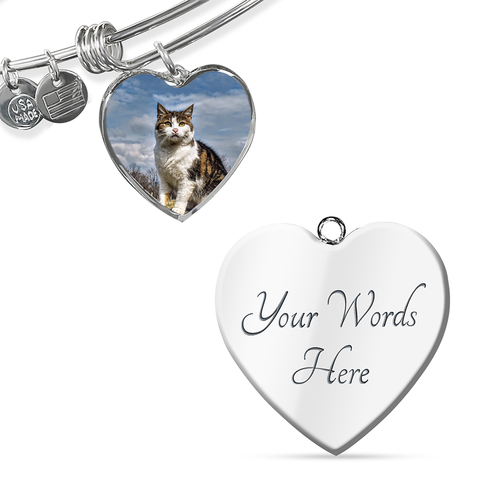Custom Pet Photo Heart Bangle