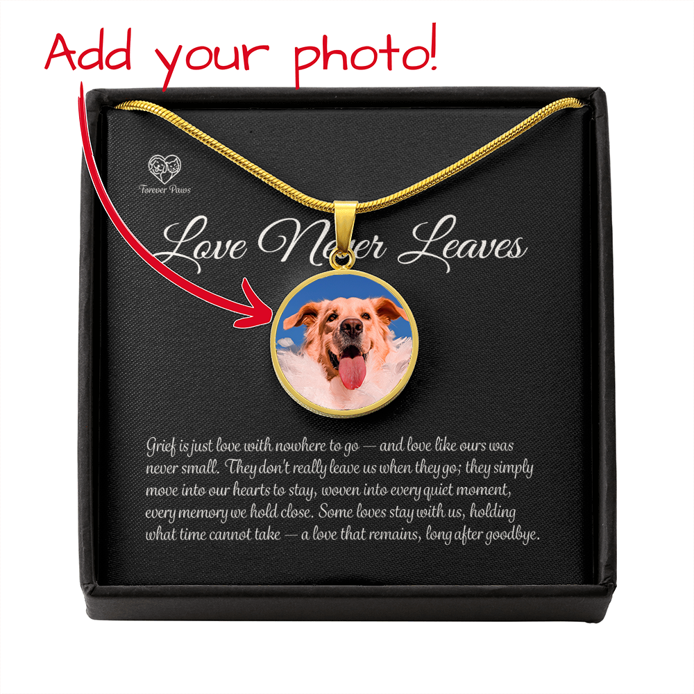 Personalized Pet Photo Memorial Necklace — Circle Pendant