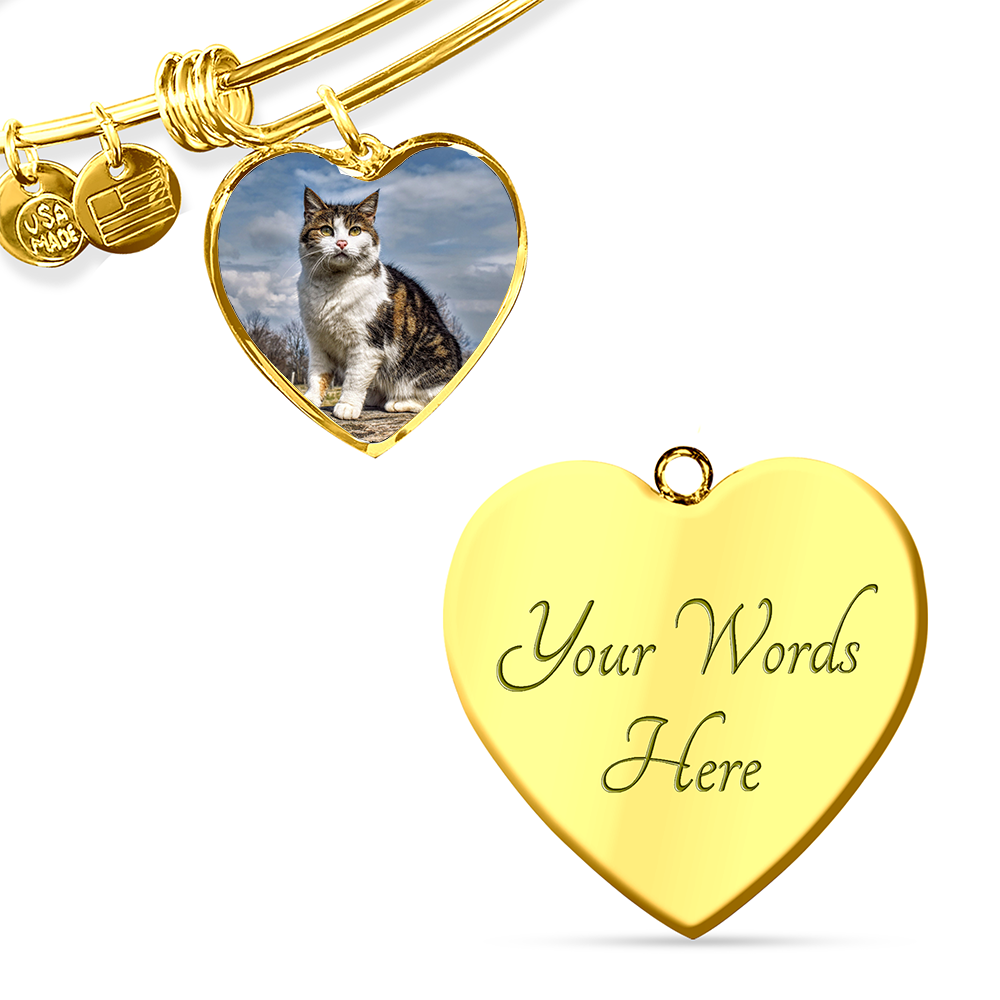 Custom Pet Photo Heart Bangle