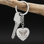 Personalized Pet Memorial Heart Keychain (Puppy 3)