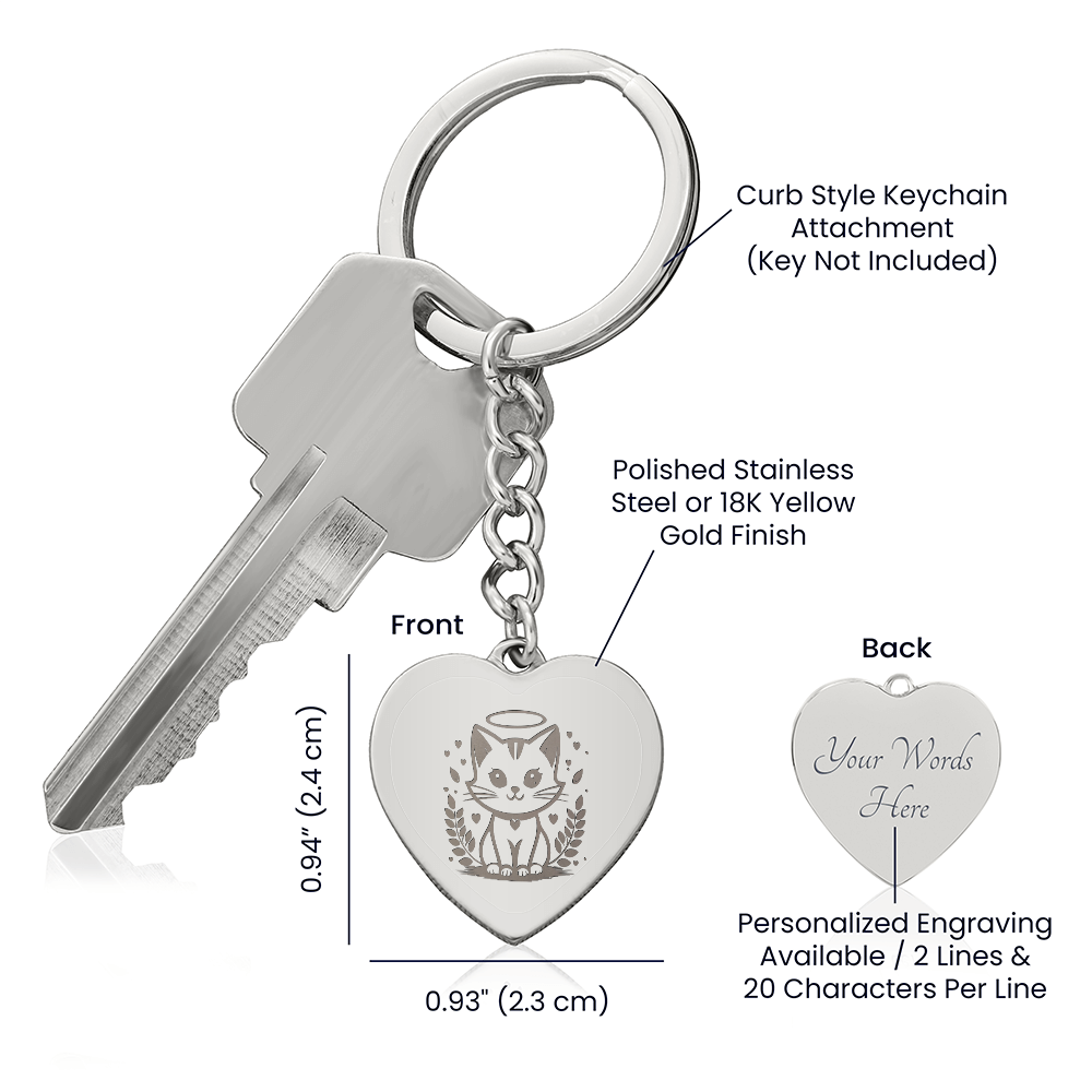 Personalized Pet Memorial Heart Keychain