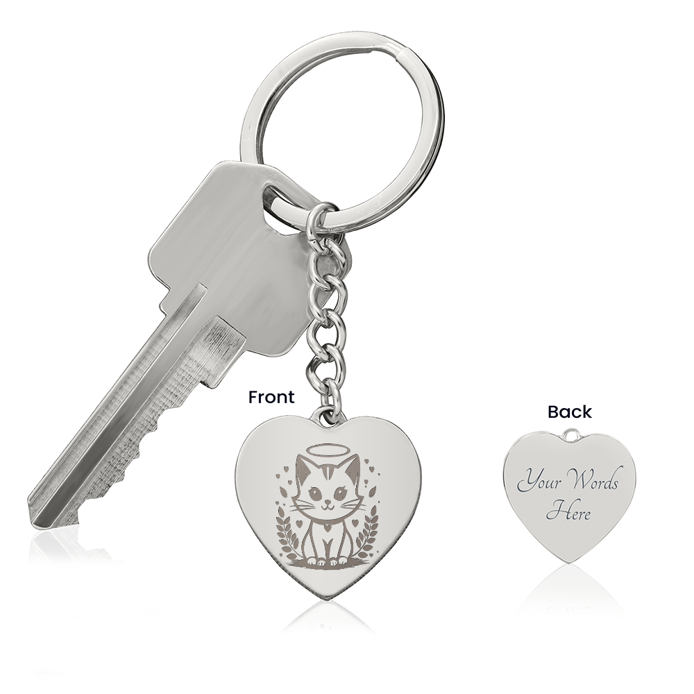 Personalized Pet Memorial Heart Keychain