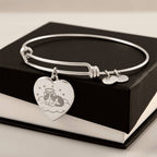 Personalized Pet Memorial Heart Bangle (Kitty 3)