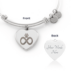 Personalized Pet Memorial Heart Bangle (Paw 3)