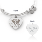 Personalized Pet Memorial Heart Bangle (Puppy 3)