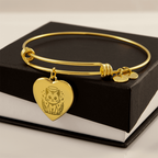 Personalized Pet Memorial Heart Bangle (Kitty 1)