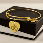 Personalized Pet Memorial Heart Bangle (Paw 3)