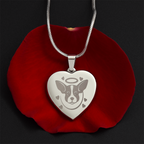 Personalized Pet Memorial Heart Necklace (Puppy 3)