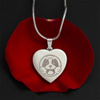 Personalized Pet Memorial Heart Necklace (Puppy 2)