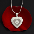 Personalized Pet Memorial Heart Necklace (Paw 1)