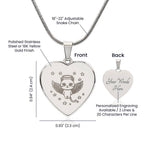 Personalized Pet Memorial Heart Necklace (Kitty 2)