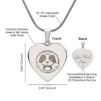 Personalized Pet Memorial Heart Necklace (Puppy 2)