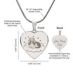 Personalized Pet Memorial Heart Necklace (Kitty 3)