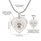 Personalized Pet Memorial Heart Necklace (Puppy 3)