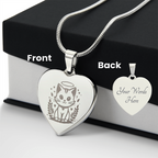 Personalized Pet Memorial Heart Necklace (Kitty 1)