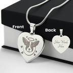 Personalized Pet Memorial Heart Necklace (Puppy 3)