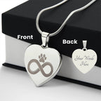 Personalized Pet Memorial Heart Necklace (Paw 3)
