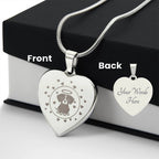 Personalized Pet Memorial Heart Necklace (Puppy 3)