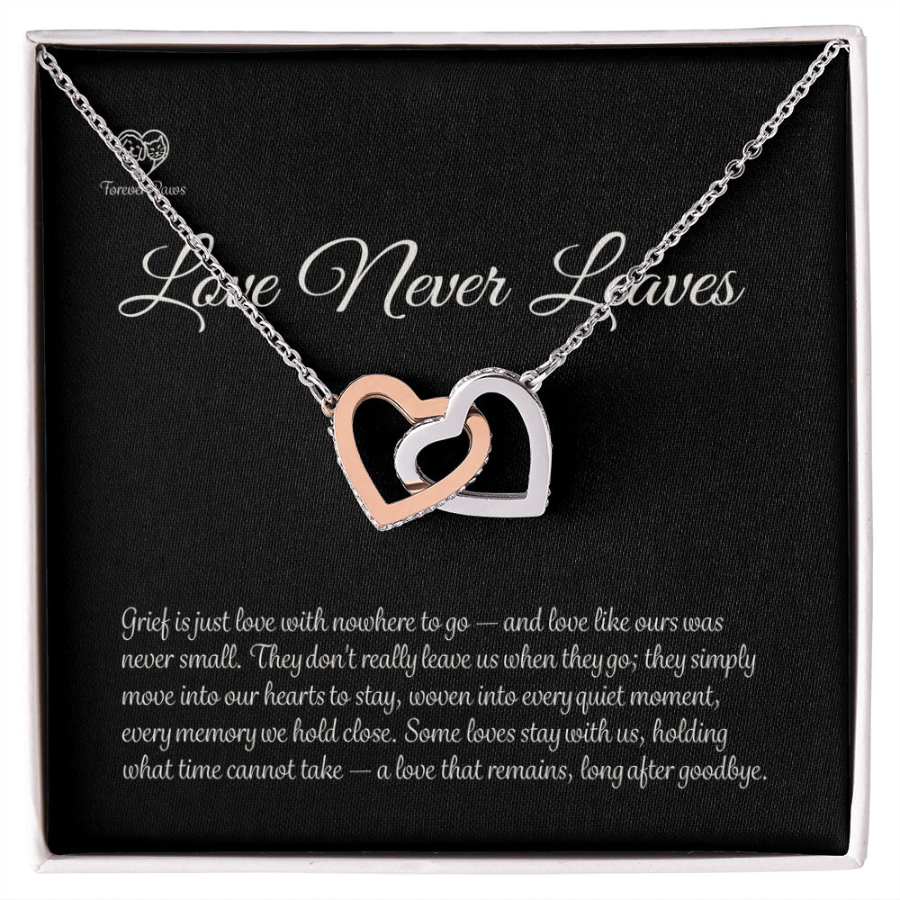 Pet Memorial Interlocking Hearts Necklace