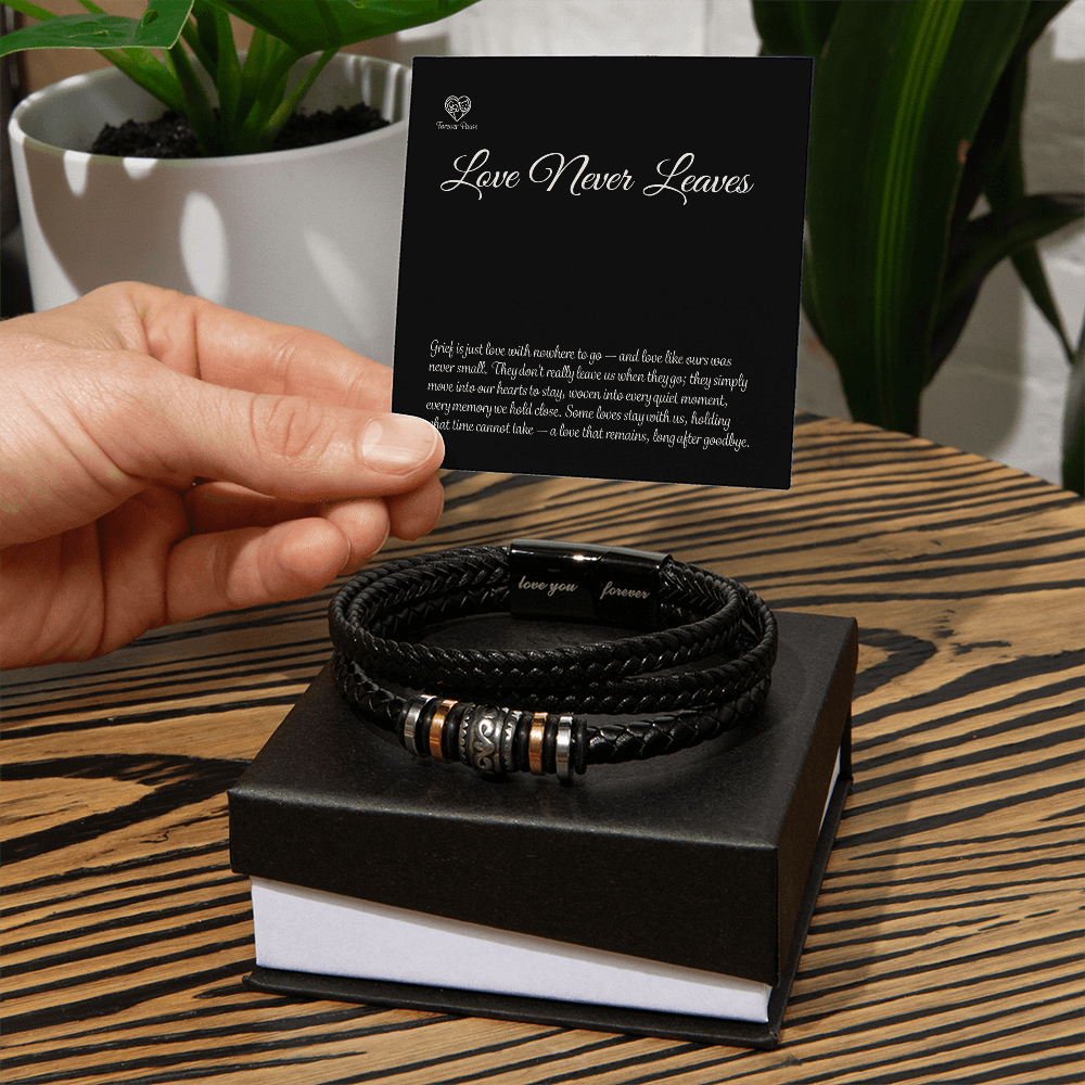 Pet Memorial "Love You Forever" Leather Bracelet