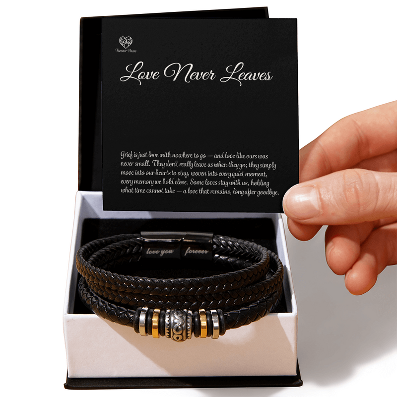 Pet Memorial "Love You Forever" Leather Bracelet
