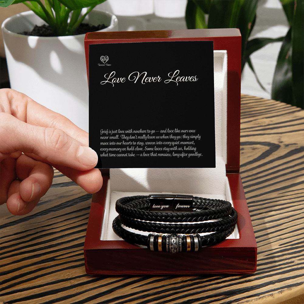 Pet Memorial "Love You Forever" Leather Bracelet